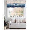 thumbnail image 5 of Blue Beige Ombre Curtain Valances for Windows, Minimalist Ocean Waves Linen Kitchen Valance Window Treatment, Light Filtering Block Curtains for Bathroom/Bedroom/Living Room 54'' x 18'', 5 of 9