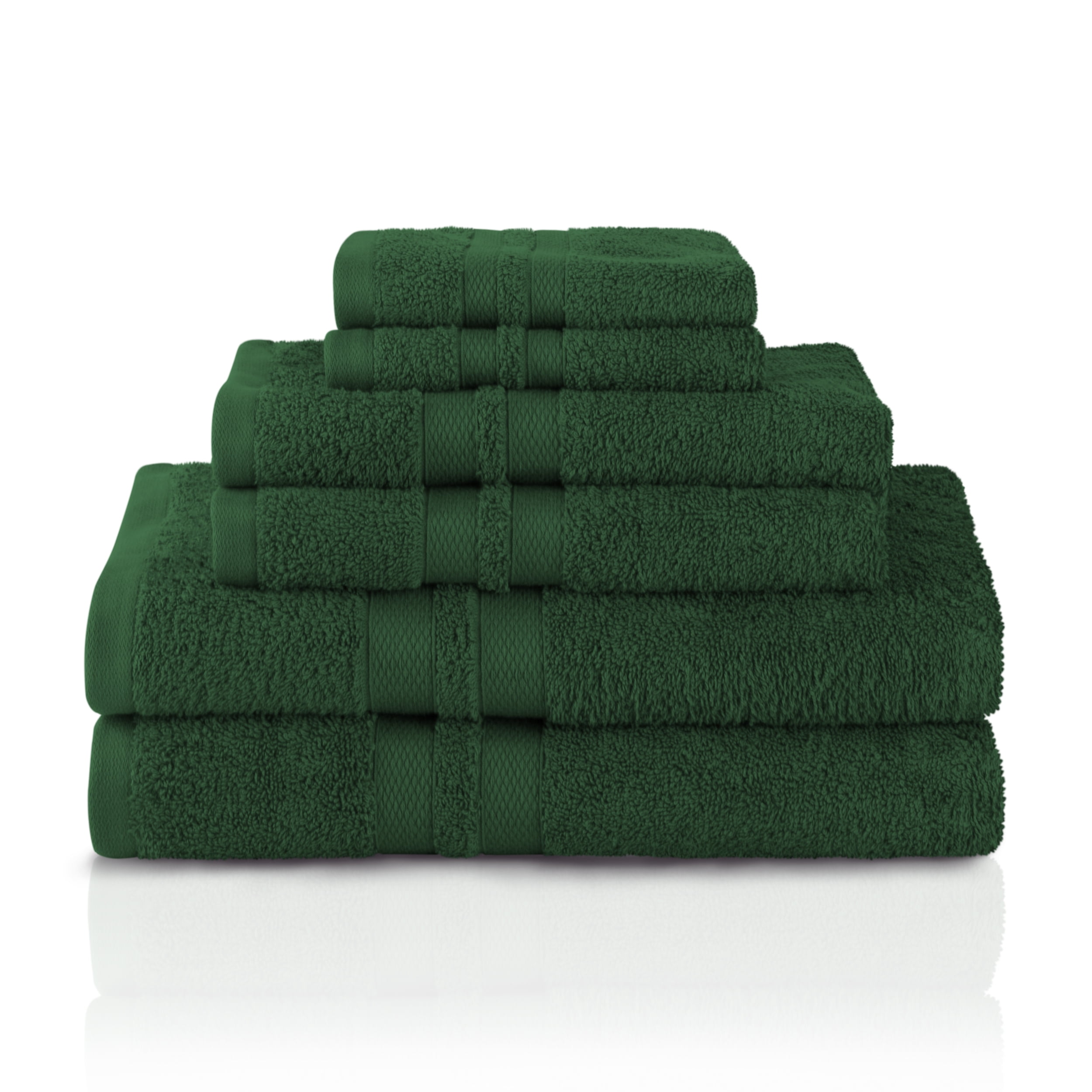 Impressions Ece Egyptian Cotton 6Piece Bath Towel Set,Forest Green
