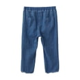 thumbnail image 4 of renvena Kids Girls High Waisted Jeans Straight Distressed Ripped Hole Cropped Denim Pants Stretchy Loose Baggy Trousers, 4 of 7