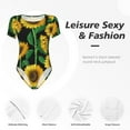 thumbnail image 6 of Naloa Sunflower 1 Women's Short-Sleeved Onesie, One-Piece Swimsuit for Parties, dates, clubs - X-Large, 6 of 9