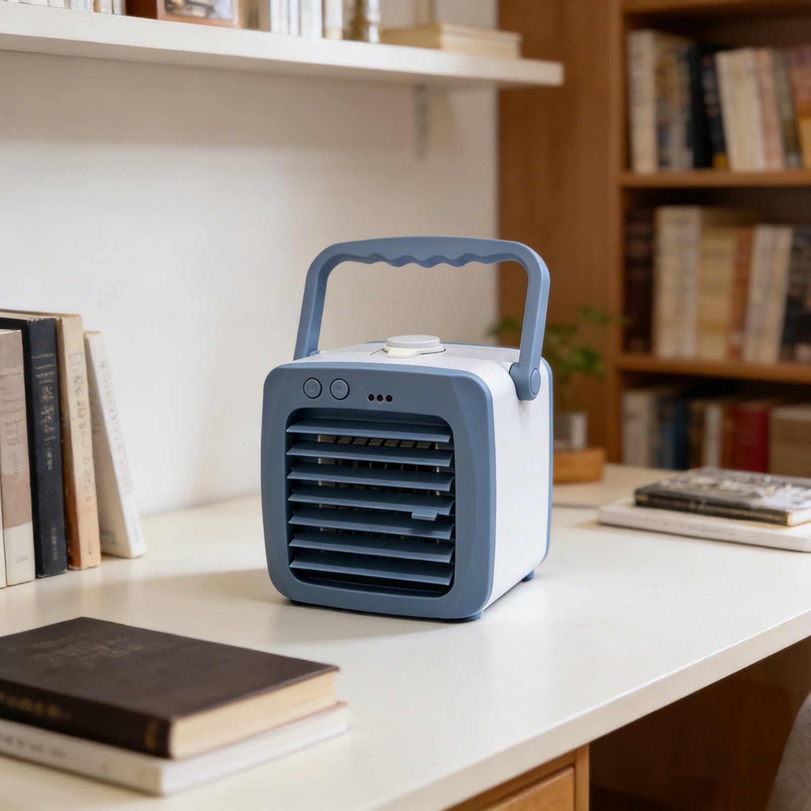 Portable Evaporative Air Cooler Fan, Water Tank Cooling Air Conditioner, Compact Desktop Cooling Device For Home Office Camping Use