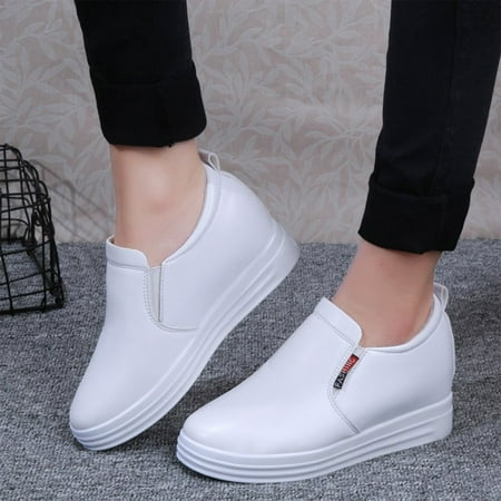 Xysaqa Ballets Flats Shoes for Women  Women s Loafer Flat Round Head Small Leather Shoes Flat Heel Collision Ladies Single Shoes Water Thick-Soled Shoes Business Casual Shoes Women on Clearance