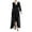 Black Dresses Clearance, variant on BSDJILFG Evening Dresses for Women Elegant Sequin Dress High Waisted Long Sleeve Deep V Neck A-Line Ruffle Flowy Maxi Dresses
