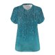 thumbnail image 5 of Camiseta de Base de Impresión de Manga Corta con Cuello en V para las Mujeres, Más Tamaño Estante de Imitación Casual Superior, 5 of 9
