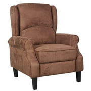 Faux Suede Heated Vibrating Massage Recliner Chair with Remote Control- Cinnamon Brown