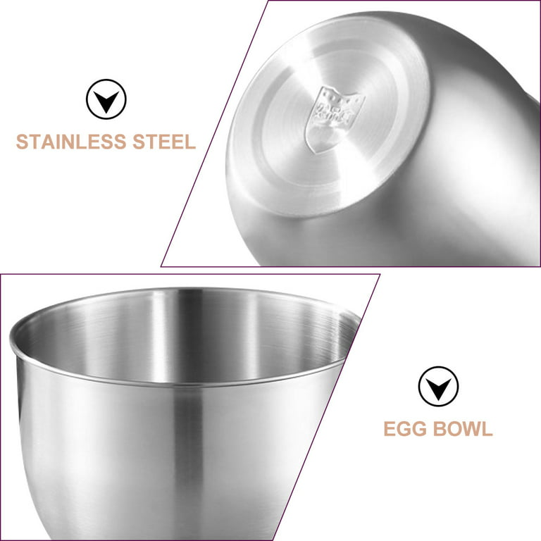 Frcolor Bowl Steel Large Mixing Bowl Wash Vegetable Stainless Egg Bowls Prep Mix Salad Deep Dough Kitchen Sourdough Washing, Size: 11.02 x 11.02 x