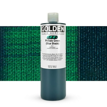 Golden Fluid Acrylic Paint, 16 oz, Phthalo Green (Blue Shade)