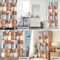 thumbnail image 6 of Burnt Orange Gray Geometric Fabric Shower Curtain Abstract Mid Century Washable Shower Curtains for Bathroom, Waterproof Bath Curtain with Hooks Home Decor 72x84in, 6 of 8