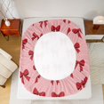 thumbnail image 4 of Manfei Red Princess Bowtie Fitted Sheet Queen,Coquette Bow Bedding,3-Piece,1 Fitted Sheet and 2 Pillowcases, 4 of 6
