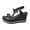 Black, variant on Women's High Heel Wedge Sandals Rhinestone Platform Fashionable Butterfly Decor Cute Women Slides Thick Soled Open Toe T Strap Thongs Shoes with Transparent Elastic Strap Boho Summer Beach