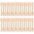 thumbnail image 2 of 100 tenedores de madera desechables, cubiertos de madera natural para fiestas, camping, picnics, bodas, cenas y eventos., 2 of 6
