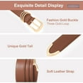 thumbnail image 5 of WERFORU Women Leather Belt for Jeans Pants, Ladies Leather Belt with Gold Buckle, 5 of 8
