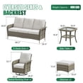 thumbnail image 2 of Sunmthink 6-Piece Patio Furniture Set, High Back Swivel Rocker Chairs with Thick Cushions, Wicker Rattan Outdoor Sectional Sofa with Ottoman, Gray, 2 of 7