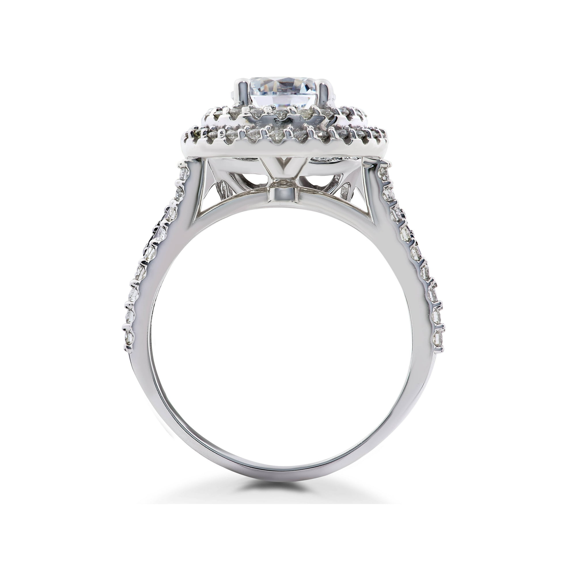 1 ct Round Halo Diamond Engagement Ring Setting Matching Eternity Band Walmart