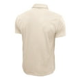 thumbnail image 4 of Dreluolixuan Golf Shirts for Men Short Sleeve Button up Tee Tops Short Sleeve Blouses Lapel Cotton Tees Plain Solid Color Tops Slim Fit T Shirt Summer Beige 2XL, 4 of 4