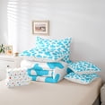 thumbnail image 6 of Homewish Kids Teens Abstract Cattle Print Bedding Comforter Set 7-Piece,Blue White King Bedding Sets,Animal Cow Ultra Soft Bed Sheets,Microfiber Bedroom Decor,Reversible, 6 of 8