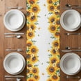 thumbnail image 6 of Summer Sunflower Table Runner - 48 Inch Long, Kitchen Dining Table Runner Dresser Scarves, Daisy Leaves Butterfly Botanical Farmhouse Decor for Coffee Tables Wedding Party Banquet, 6 of 8