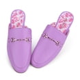 thumbnail image 5 of JENN ARDOR Women's Mules PU Leather Loafers Classic Slip-on Flat Shoes Casual Pointed Toe Walking Office Slipper Size 6-11,Purple, 5 of 7