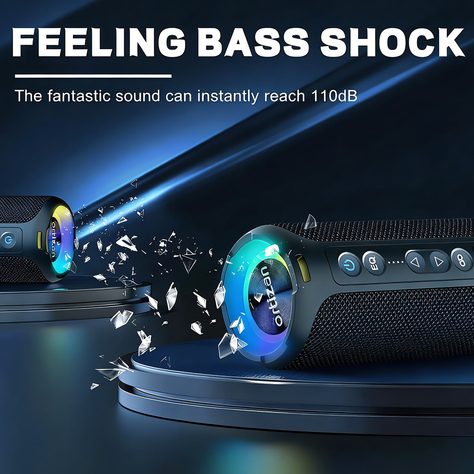 Ortizan Portable Bluetooth Speaker, 40W powerful sound and deep bass, IPX7 waterproof, 30 hours of playtime, TWS for 2 speakers pairing for home, outdoor and travel