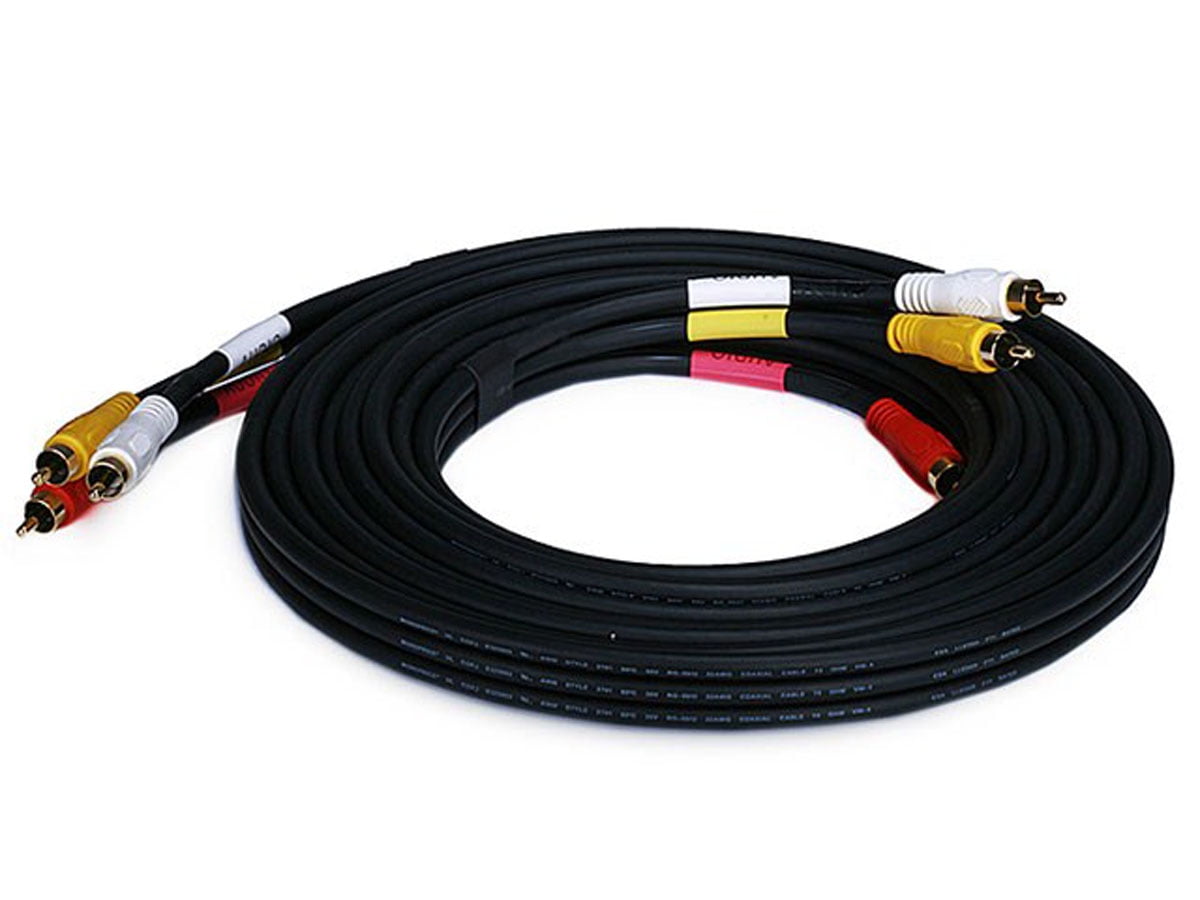 Monoprice RCA Coaxial Composite Video and Stereo Audio Cable, 15ft