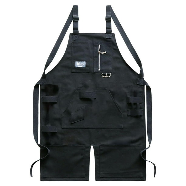 Delantal multifuncional con correas cruzadas para asar, cocinar y barbacoa, unisex. negro