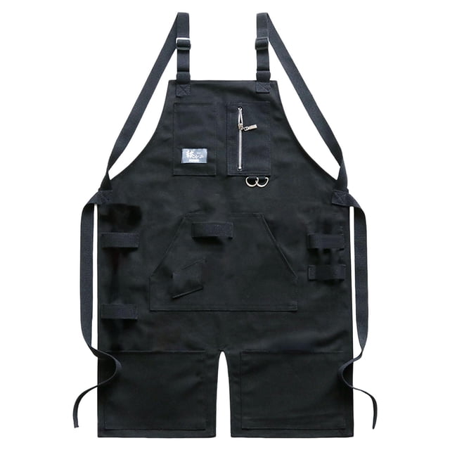 Delantal de carpintería ajustable y duradero para técnicos de jardinería, hombres y mujeres. negro