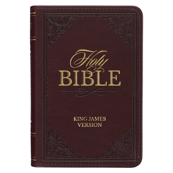 KJV Holy Bible, Mini Pocket Size, Faux Leather Red Letter Edition - Ribbon Marker, King James Version, Burgundy (Hardcover)