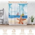 thumbnail image 3 of Ocean Beach Shower Curtain, Sea Starfish Sailboat Bathroom Curtain, Tropical Ocean Theme Blue Sky Shower Curtain Set with 12 Hooks for Bathroom 72Wx84L, 3 of 5