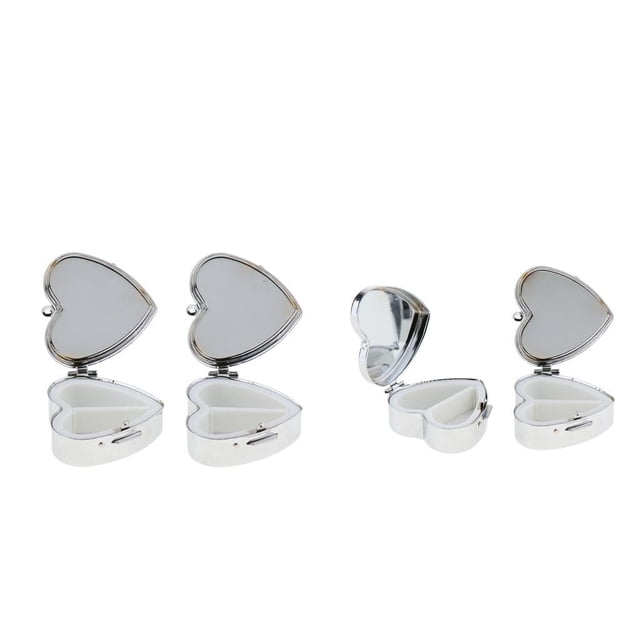 4pcs Metal Pastillero Caja de Almacenamiento de Píldoras para Viaje