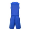 thumbnail image 5 of Kids Unisex Athletic Set 2-Piece Blue Tank Top & Shorts Outfit for Sports, Basketball, PE Class - Quick Dry Breathable Fabric, Loose Fit, Ages 6-12,Size 4-5T, 5 of 5