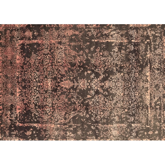 Ahgly Company Indoor Rectangle Oriental Brown Industrial Area Rugs, 7' x 9'