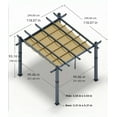 thumbnail image 1 of Pergola Moderne en Aluminium avec Auvent Rétractable Imperméable – Pavillon de Terrasse Extérieur, Abri Pare-Soleil Robuste, Résistant aux Intempéries, pour Jardin, Cour Arrière, Terrasse – Colonne Grise, Rideau Kaki, 10x10 Pi, 1 of 6