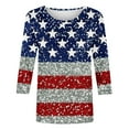 thumbnail image 5 of Cavosen Patriotic T Shirts for Women Petite Patriotic 3/4 Sleeve Crew Neck Tops USA Star Striped Print T Shirts Lady XL Independence Day Casual Tops 4th of July Tunic Tees 2025 Patriotic Clothes, 5 of 5