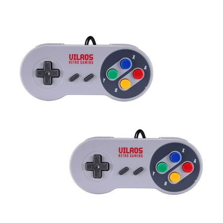 Vilros Retro Gaming Weighted Classic SNES Style USB Gamepads-Set of 2