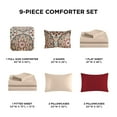 thumbnail image 4 of Regency Heights Full Size Comforter Set, 9-Piece Bed in a Bag Full, Red Bedding Comforter Set with Comforter, Flat Sheets, Fitted Sheets with Side Pockets, 4 of 7