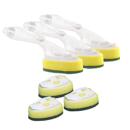 

〖Roliyen〗Cleaning Brush Wand For Kitchen Duty Brush Cleaning Sink Dish Heavy Sponge Tools Home Improvement