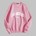 thumbnail image 2 of Fgnfyis 2025 Hoodless Hoodies for Women Pullover Sweatshirt Casual Letter Printing Sports Top Long Sleeve Hoodie Womens Pink M, 2 of 3