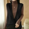 thumbnail image 2 of DHFJKG Womens Sweater Vests Layering Top Knitted Solid Color Sleeveless Deep V Neck Tunic Pullover Loose Fit Stylish Tops, 2 of 4