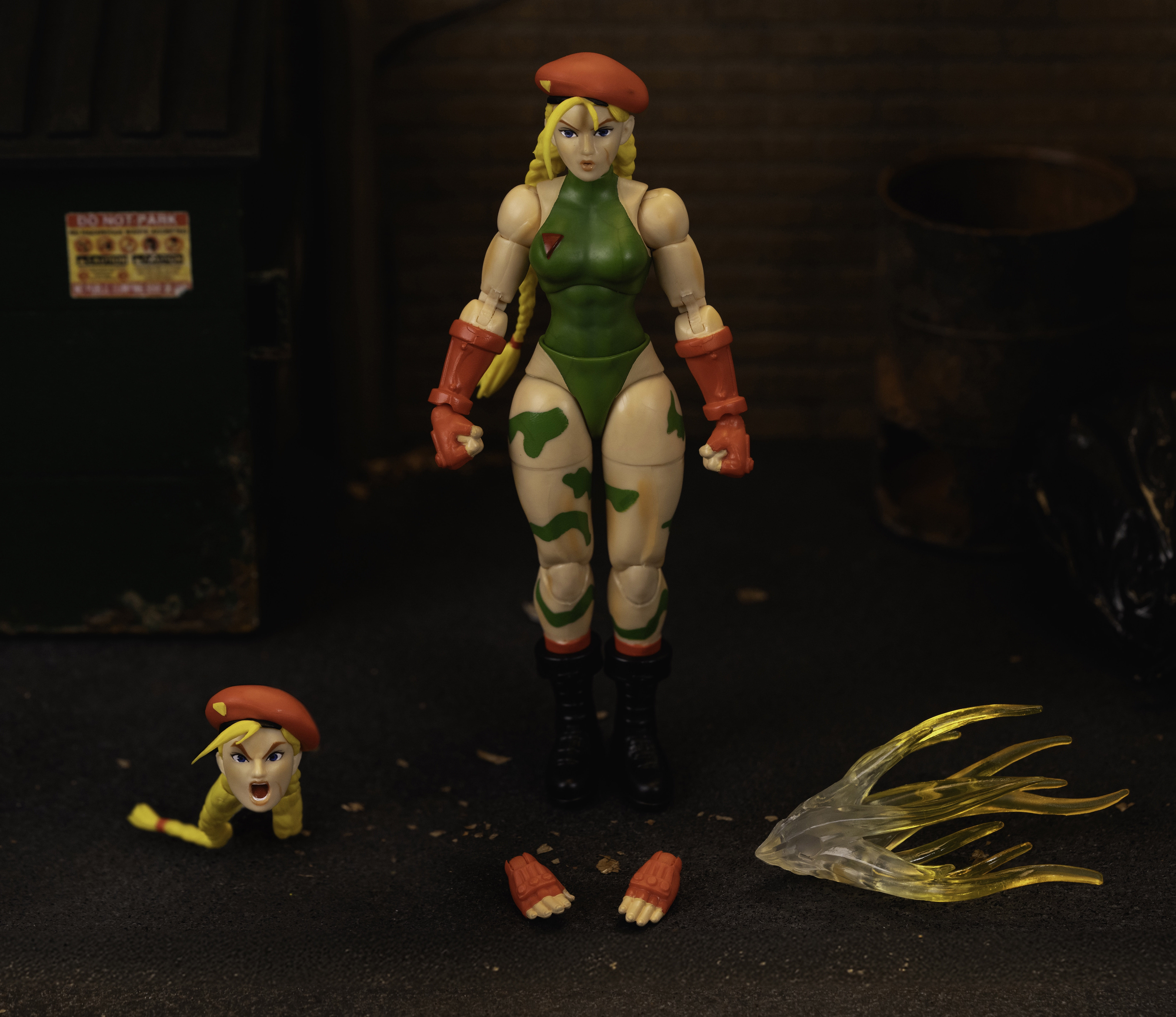 Jada Toys Street Fighter II Cammy Action Figure - 1:12 Scale Collectible, Includes Interchangeable Heads, Hands, and Accessories , Ages 13+