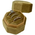 thumbnail image 3 of Velvet Treasures Engagement Ring Box - Vintage 3 Slot Octagon Jewelry Box for Wedding Ceremony, Display & Storage, Mustard, 3 of 4