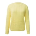 thumbnail image 4 of GBSYEWXS Sweaters For Women Yellow Crew Neck Long Sleeve Solid Color Casual Pullover Sweater, 4 of 5