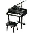 thumbnail image 3 of 30-Key Kids Grand Piano Mini Music Instrument for Toddler with Wood Bench Black, 3 of 6