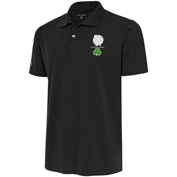 Men's Antigua  Charcoal Boston Celtics Shamrock Tribute Polo