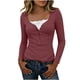 thumbnail image 1 of Mujeres Básicas Manga Larga Tops Encaje Patchwork de Punto Blusa, Slim Fit Cuello U Base Camisa para Primavera Invierno, 1 of 9