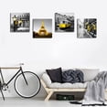 thumbnail image 2 of Decor Bedroom Paris Eiffel Tower Wall Art Canvas Print Black and White Wall Art Decoration Living Room 16x16 inch x4 Panel, 2 of 4