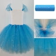 thumbnail image 4 of Rollo de tul con purpurina y lentejuelas de 10 yardas, bobina de malla para decoración de bodas, tutú de 15cm de ancho, suministros para manualidades de fiesta láser de Organza (azul claro), 4 of 8