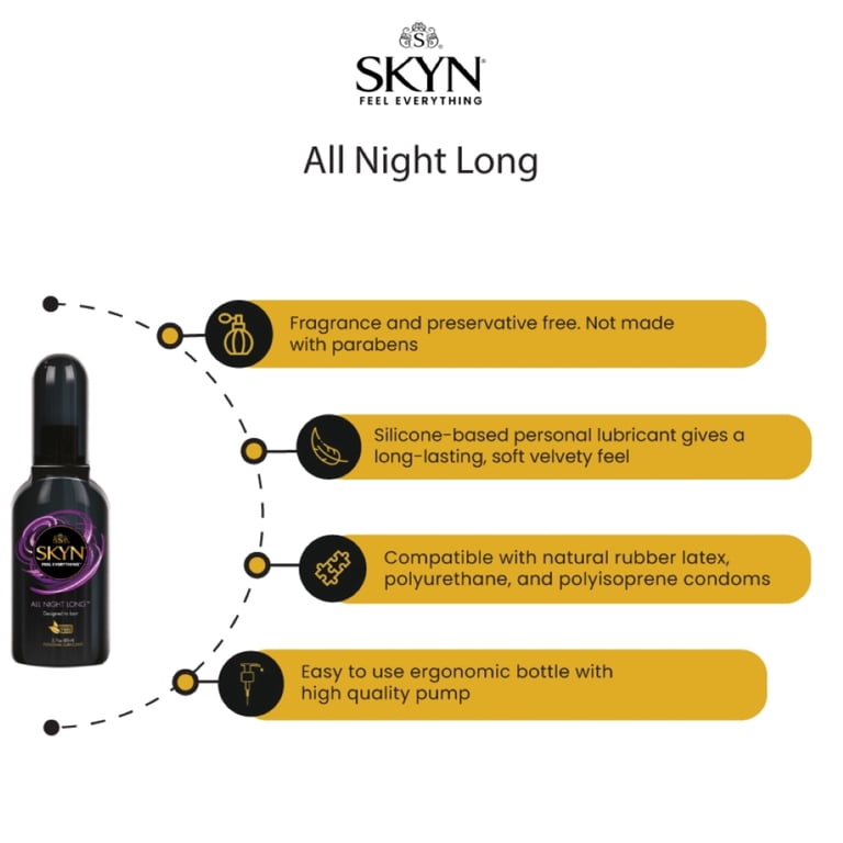 SKYN Silicone Based Lube, All Night Long, Latex Compatible, 2.7 fl oz