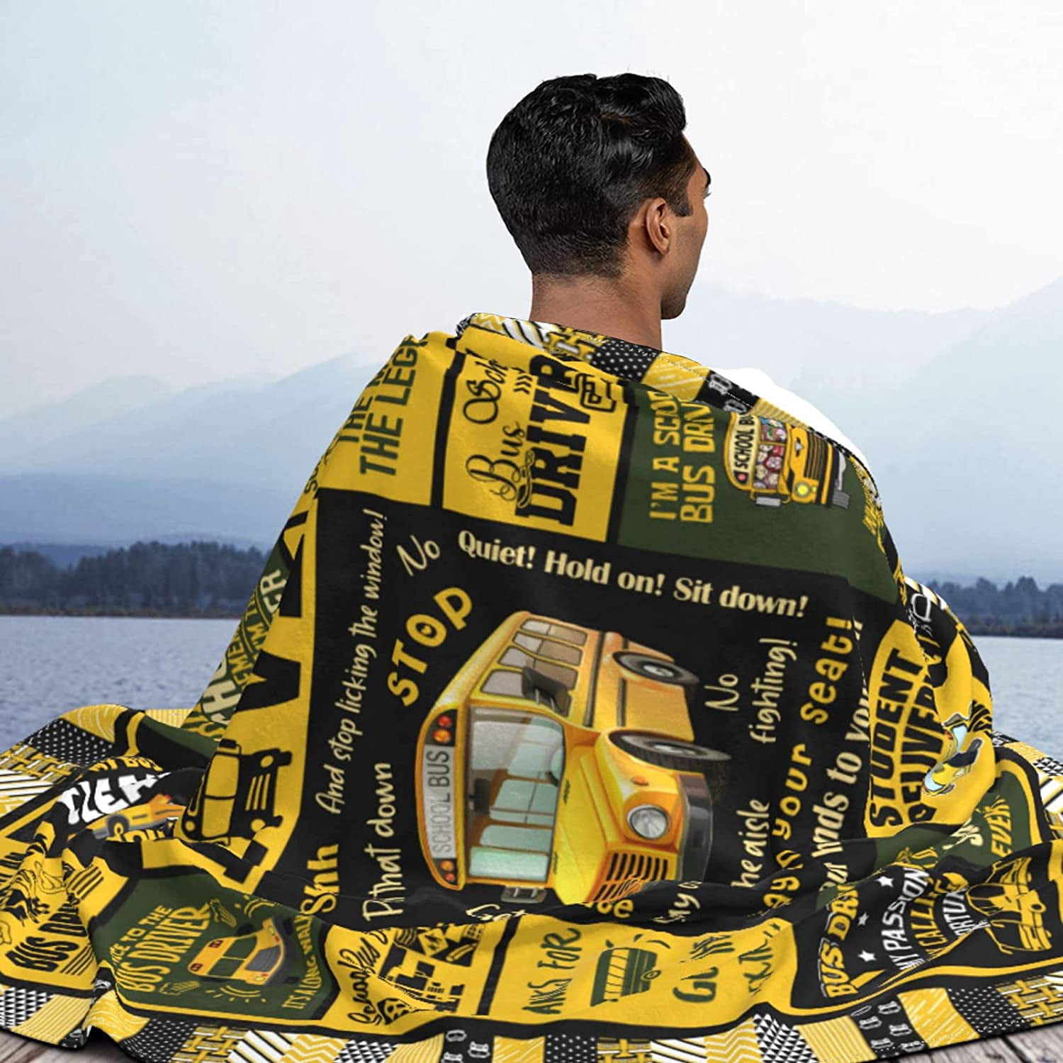Bus Driver Appreciation Gifts Blanket 60"x50" - School Bus Driver Gifts Throw Blanket - Birthday Graduation Gifts for Bus Drivers Blankets - Back to School End of Term Gifts for Bus Driver