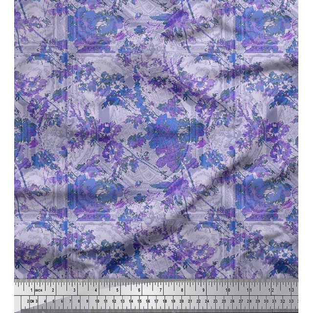 Soimoi Cotton Poplin Fabric Leaves & Texture Decor Fabric Printed Yard 56 Inch Wide