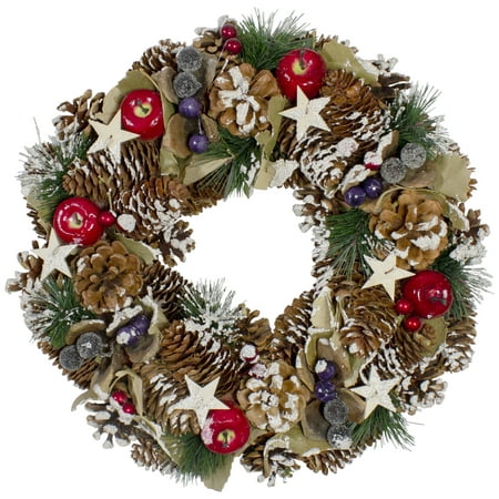 Frosted Berries, Fruit and Pine Cone Artificial Christmas Wreath